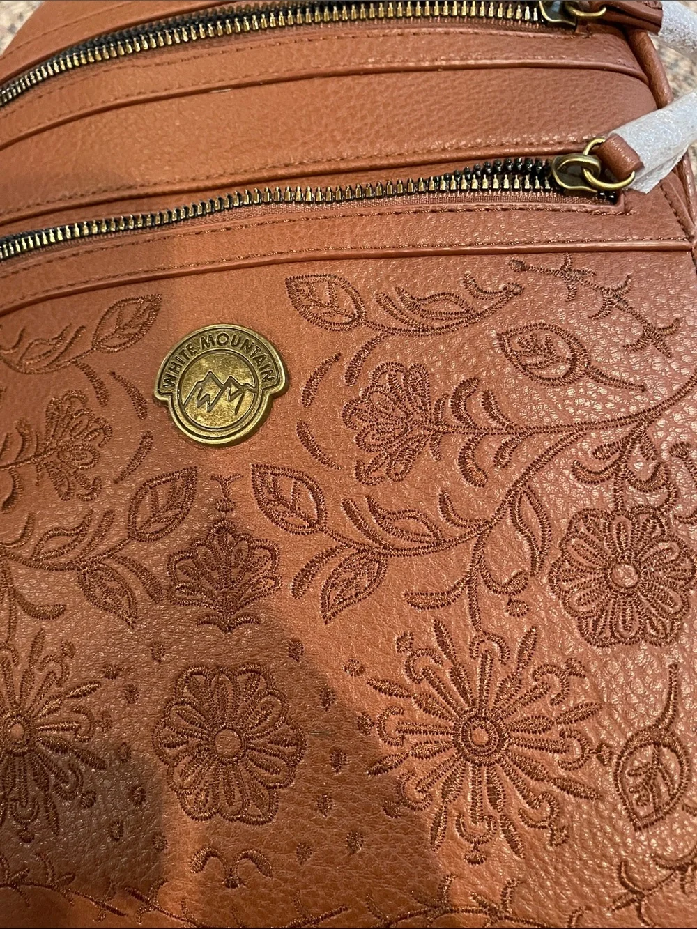 NWT Mini White Mountain Brown Leather Backpack Purse